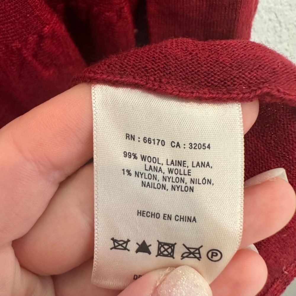 Anthropologie Knitted & Knotted Red Tiered Lightweight Wool Sweater - Size L EUC - Picture 6 of 8